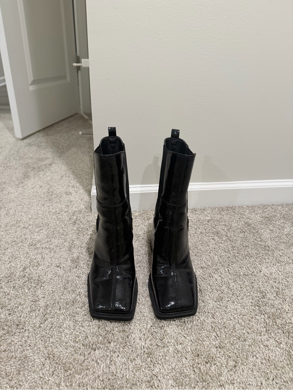 Black Square-Toe Block Heel Ankle Boots — image 3 of 5